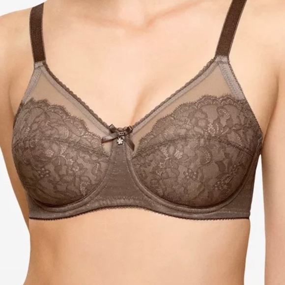 Wacoal Feather‎ Full Figure Sheer-Embroidery Underwire Bra 85121 brown size 36C - Picture 1 of 9